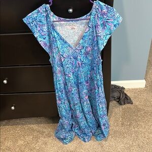 Lilly Pulitzer Blue and Purple Maxi Sundress